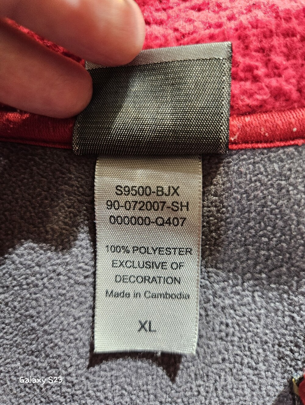Champion Red and Gray Teddy Fleece Jacket with Full Zip